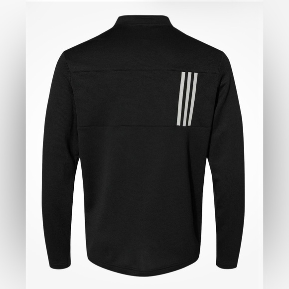 Adidas Black and White Three Stripes Double Knit Quarter Zip Pullover - Picture 3 of 11